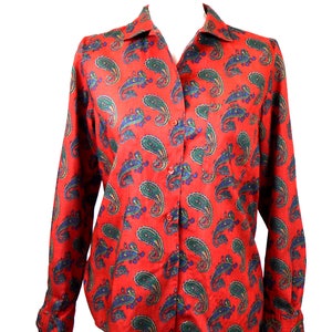 Camisa CACHAREL PARIS 1980 / Cacharel vintage / camisa de algodón / camisa roja / camisa de algodón / camisa vintage cacharel
