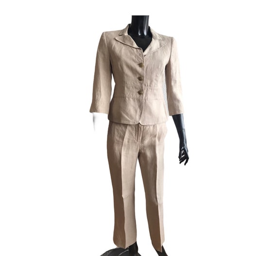 Max Mara vintage linen suit , pants suit , pure li