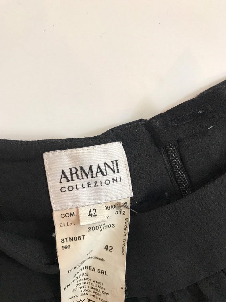 Armani skirt / Black coctail skirt / Armani mini skirt / Vintage Armani / Silk mini skirt image 4