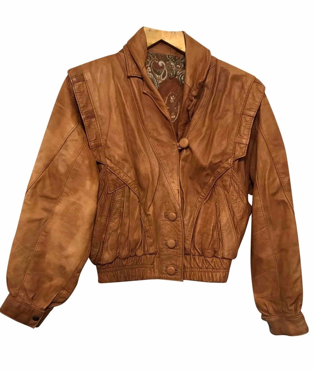 Vintage. 1980 Bomber Leather Jacket , Hipster , Cognac Brown , Genuine Leatherr , Buttoned Shoulders , Distressed , Bomber - Etsy Vintage. 1980 Bomber Leather Jacket , Hipster , Cognac Brown , Genuine Leatherr , Buttoned Shoulders , Distressed , Bomber - Etsy