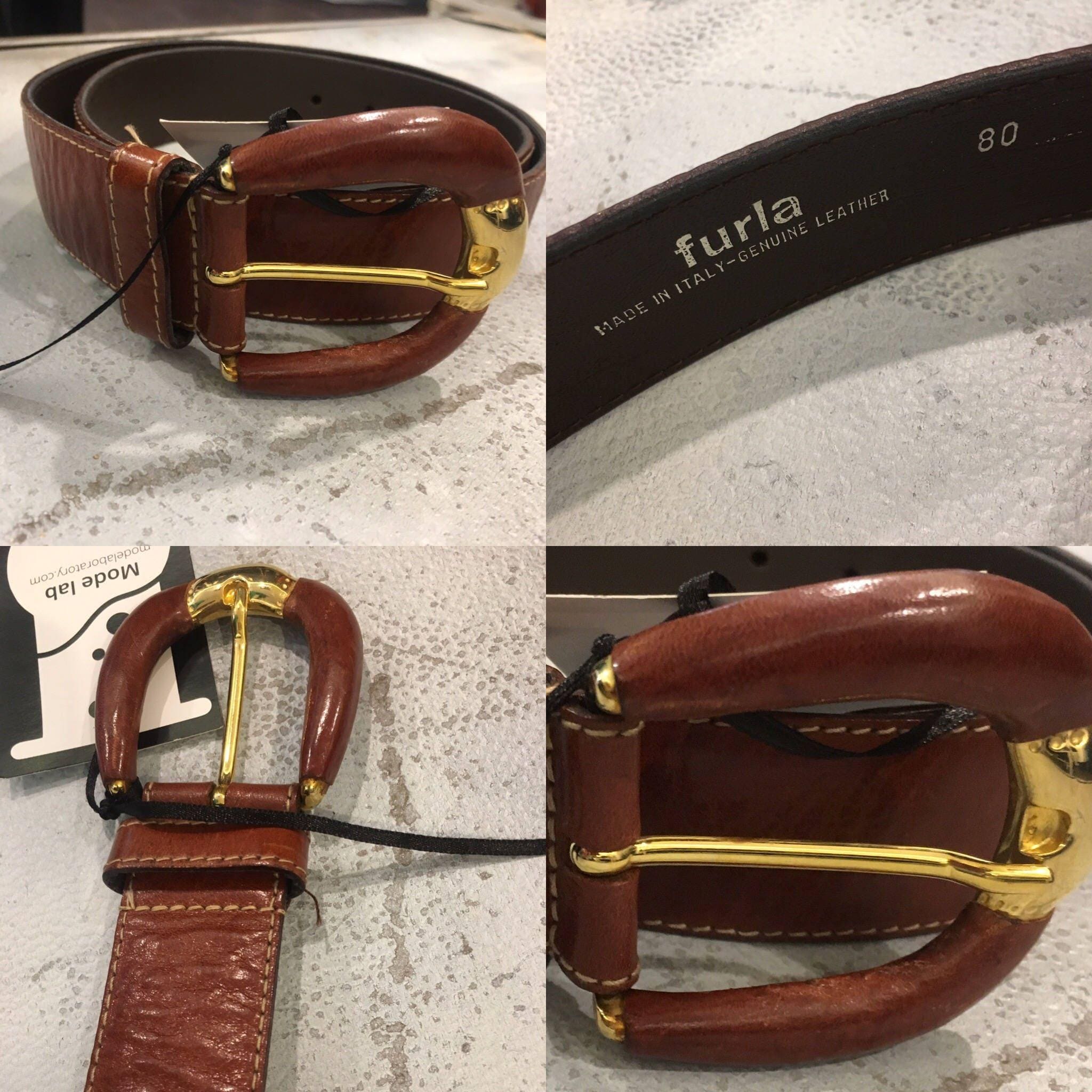 Furla Brown Croc-Embossed Leather Waist Belt with Gold Buckles FURLA Women main image 2