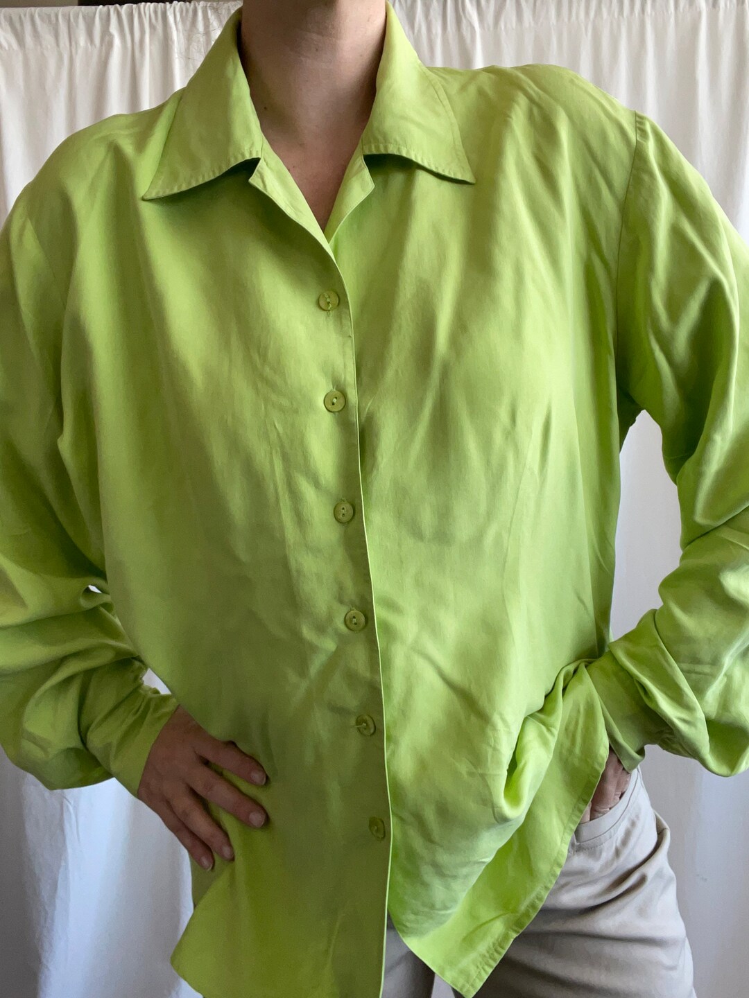 Jade Green Silk Shirt main image 1