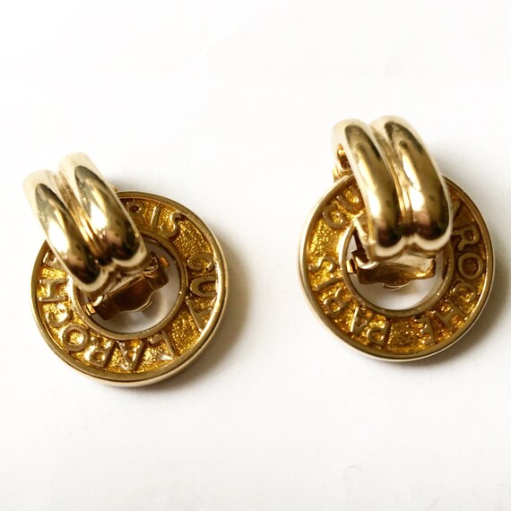 1980 Guy Laroche logo clips / Guy Laroche earrings