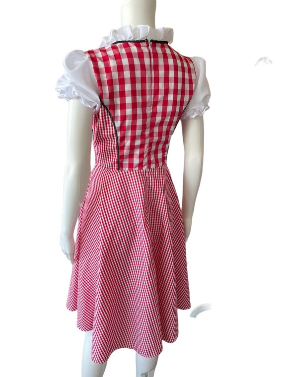 Red White Gingham Cute German Bavarian Dirndl Tra… - image 4