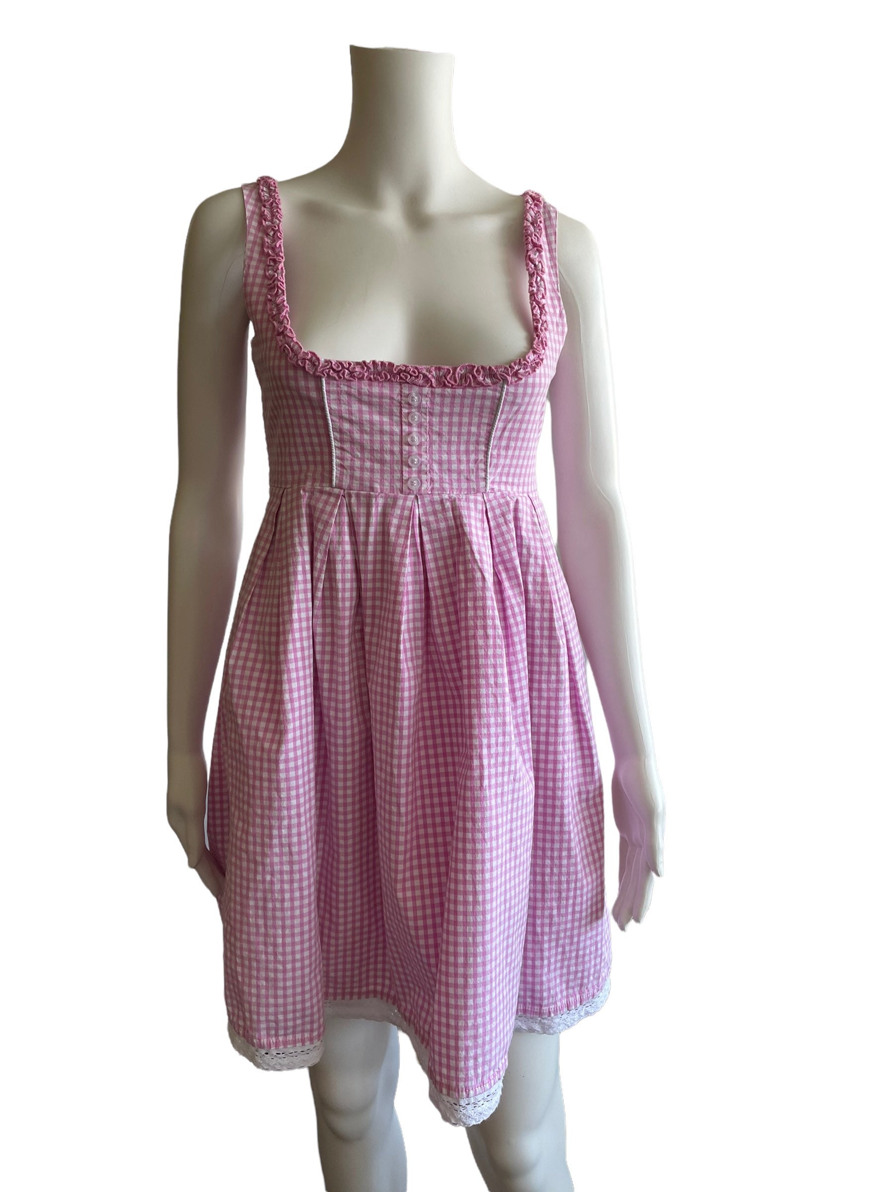 Buy Anu Christine Womens Pink Gingham Cotton Sleeveless Mini Drindl Dress  Size 36 Trachten , Folk , German , European , Tyrolean, Gift for Her Online  in India - Etsy