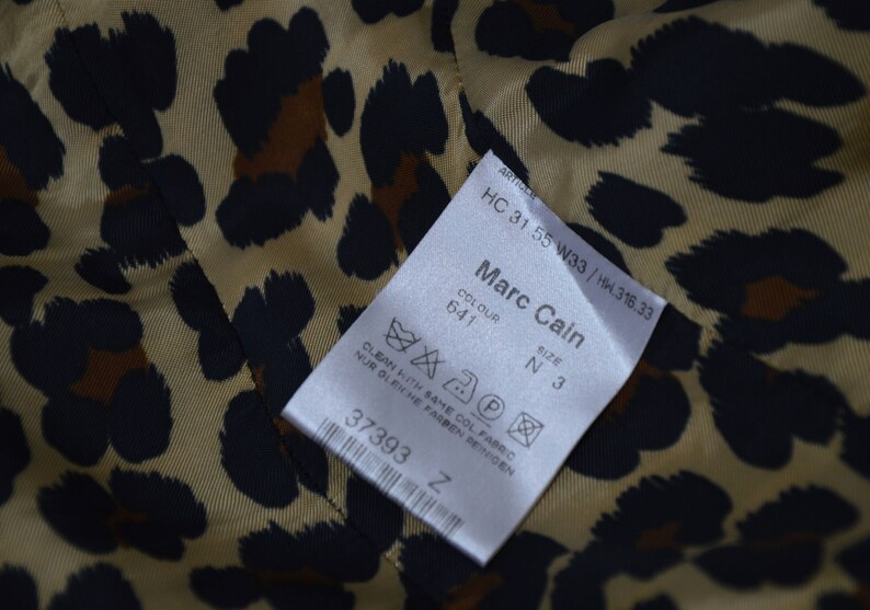1990 MARC CAIN wool blazer wool blazer vintage marc cain designer blazer animal print linings stylish jacket