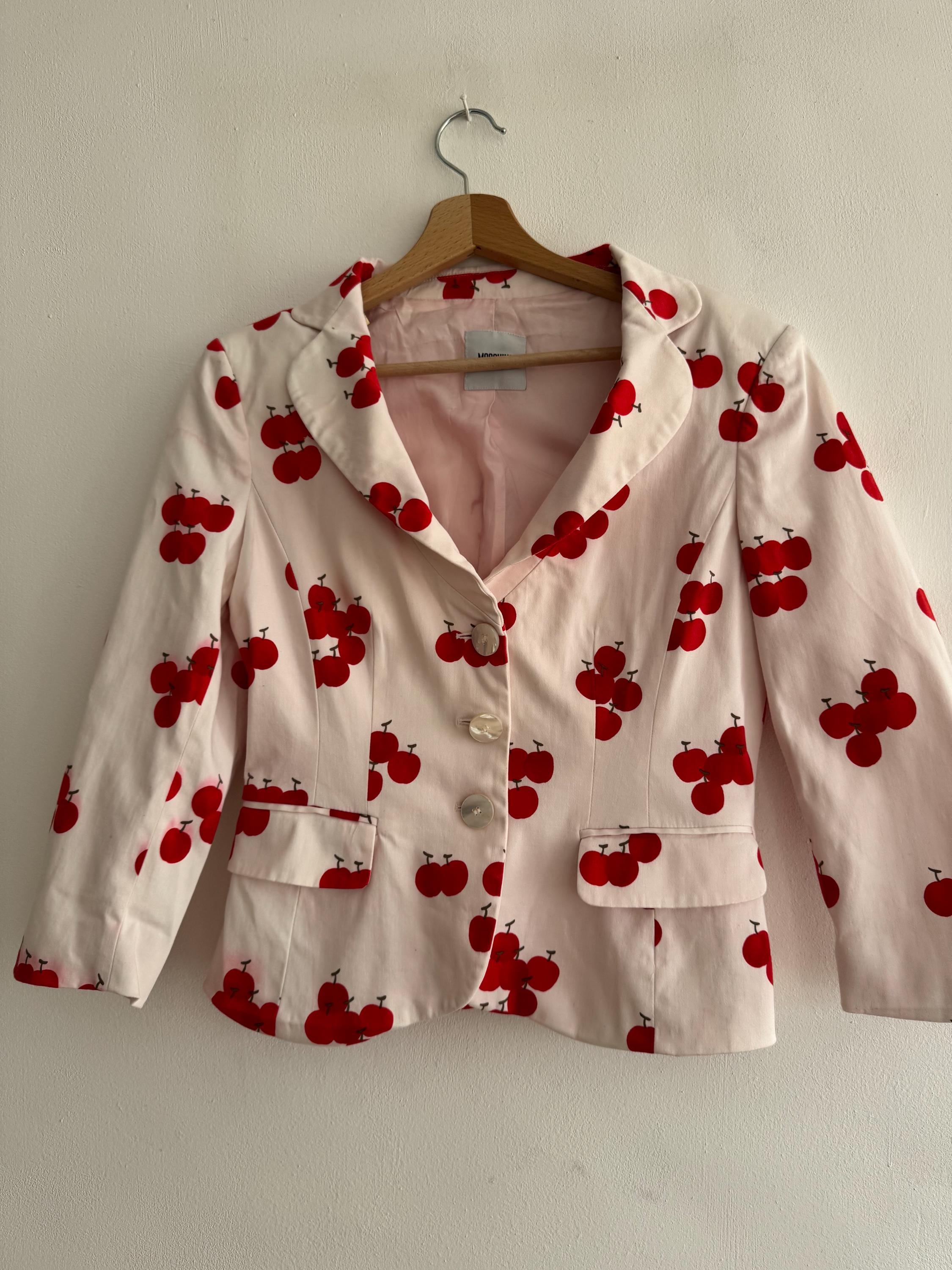 Veste Blazer Moschino Cheap & Chic Rouge - Taille 8, Années 90, Ornée De Cristaux, Idéale Soirée