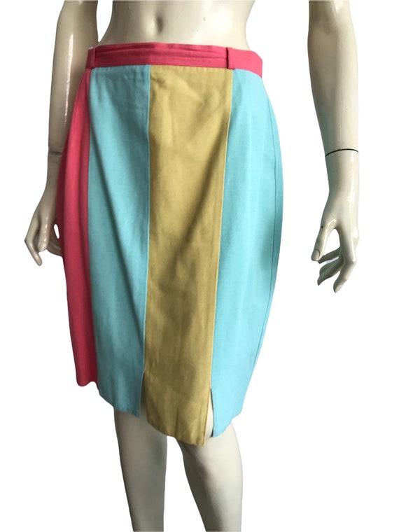 Vintage Marylin color block skirt , Multicolor pe… - image 3