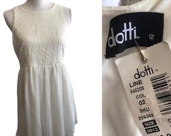 Mini dress Vintage bridal romantic boho dress , bohemian , small, new with tags , lace , 00s