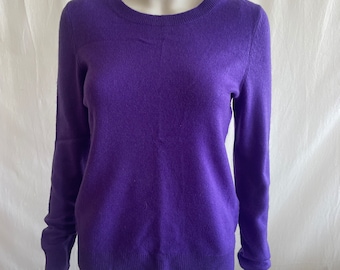 100 % Cashmere Bright Purple Lord & Taylor Jumper Sweater Size S , Pure Cashmere Pullover, Gift for Her, Birthday Gift