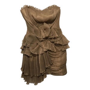 Bcbg Maxazria dress Cocktail dress 2000s Runway stunning dress Ruffled mini dress XS / S , 6 size Cocktail dress Sexy dress ruffles