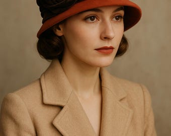 Vintage Marzi Firenze Cloche Hat Leopard Faux Fur Wool Felt  display picture 3