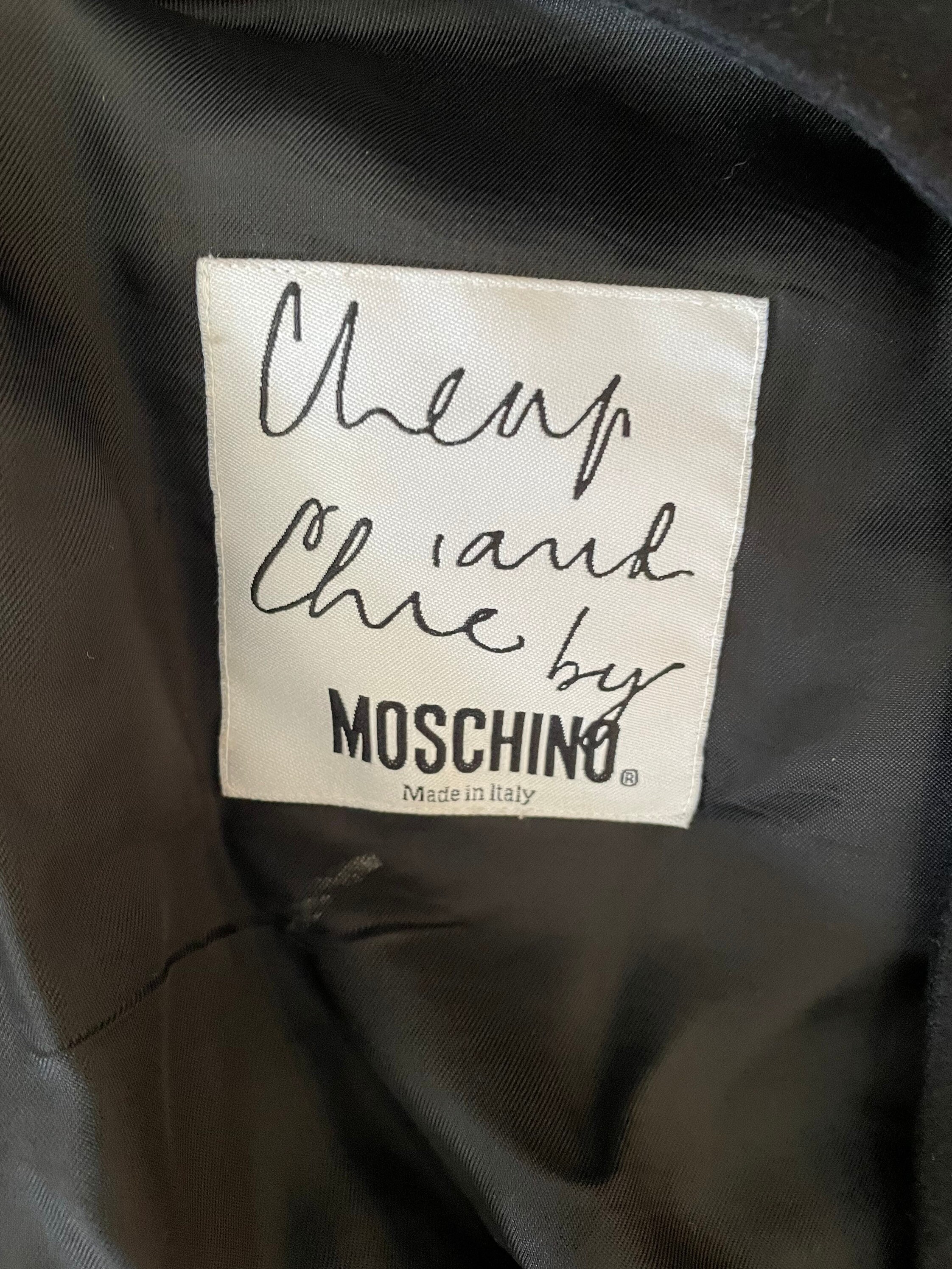 90s Moschino Cheap and Chic ベスト RARE 90s Moschino Cheap & Chic Vest Black Sleeveless Wool Peace