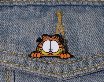 oranje kat Garfield emaille pin, broche