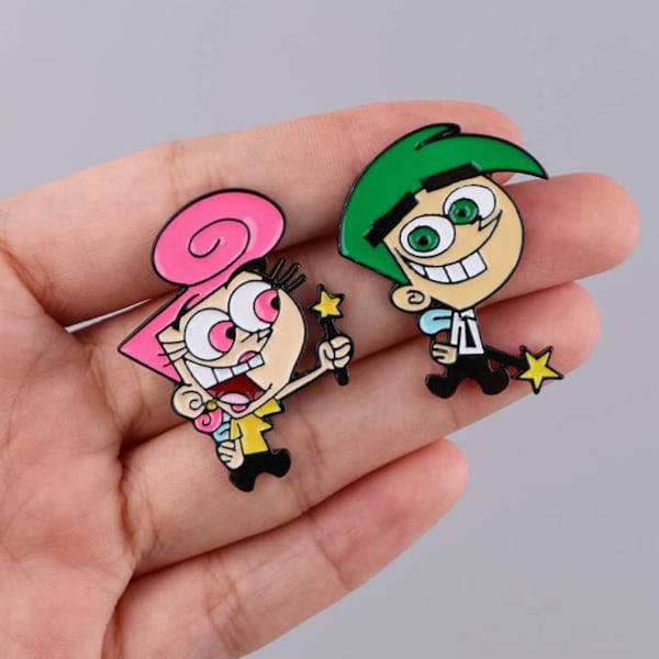 die ziemlich ungeraden eltern cosmo und wanda pin brosche fairy