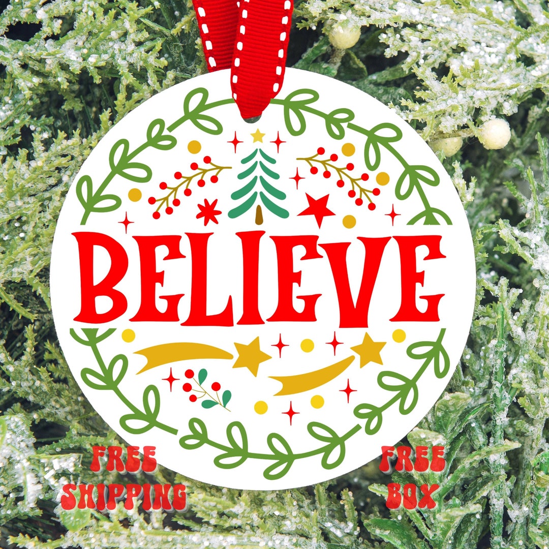Believe Christmas Ornament Believe Family Ornament Christmas Etsy