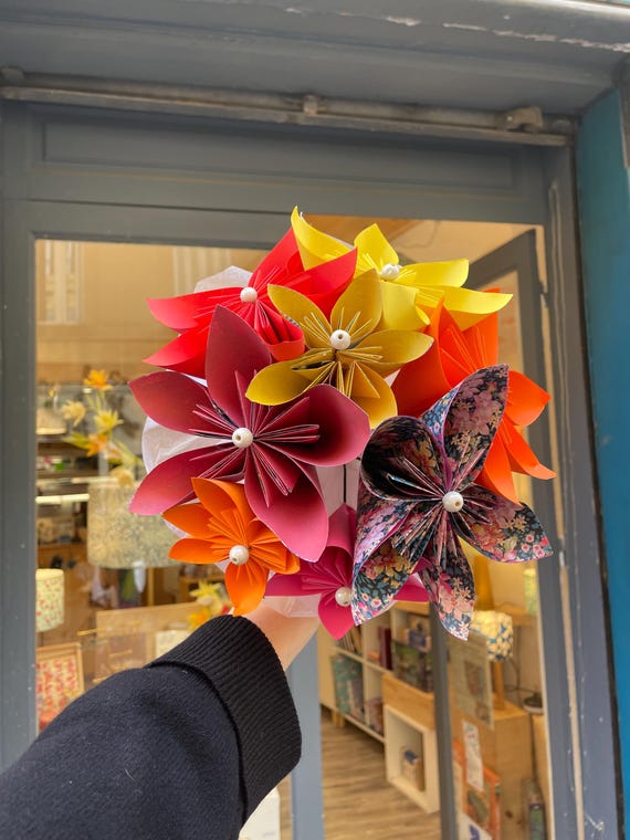 Spring paper flower bouquet, wedding bouquet