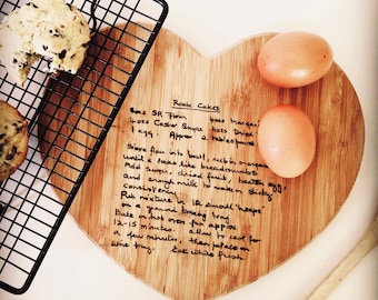 Personalised Handwriting Chopping Board, Handwritten Recipe Cutting Board, Hand Writing Engraved on Wooden Board, Custom Mother's Day Gift