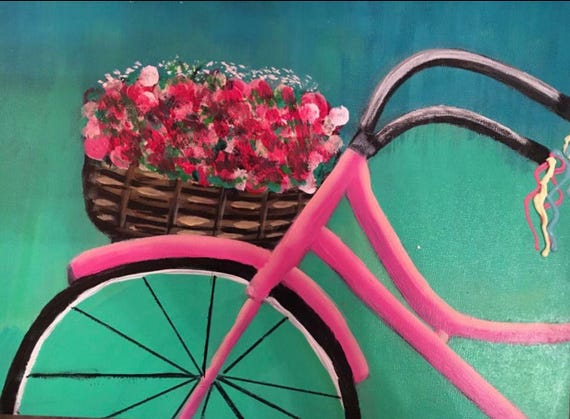 pink bike basket