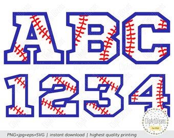 Baseball Font SVG, Baseball Monogram font Baseball mom SVG sports Letters numbers Softball files cutting cut file for Silhouette Cricut DXF