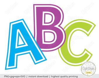 Outline Font SVG, Outlines Letter Alphabet Svg clipart digital download cutting files Outline Letters PNG cut file for Silhouette Cricut DXF