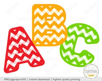 Chevron Font SVG, Chevron Zebra Letters Alphabet Svg files clipart digital download Svg Font cutting PNG cut file for Silhouette Cricut DXF