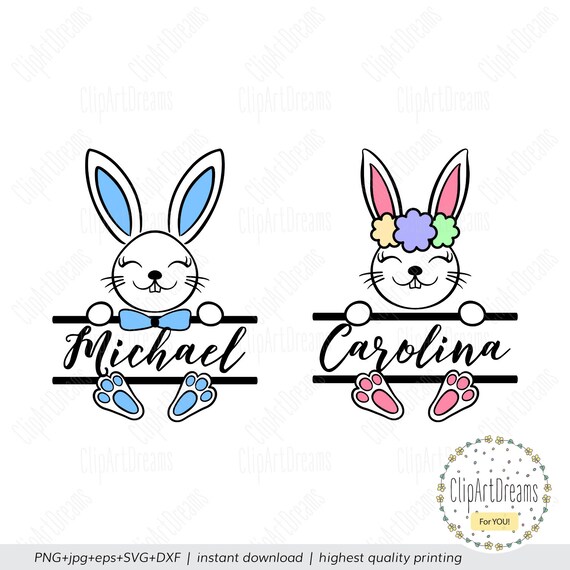 Download Easter Bunny Svg Easter Svg Easter Split Monogram Svg Basket Etsy