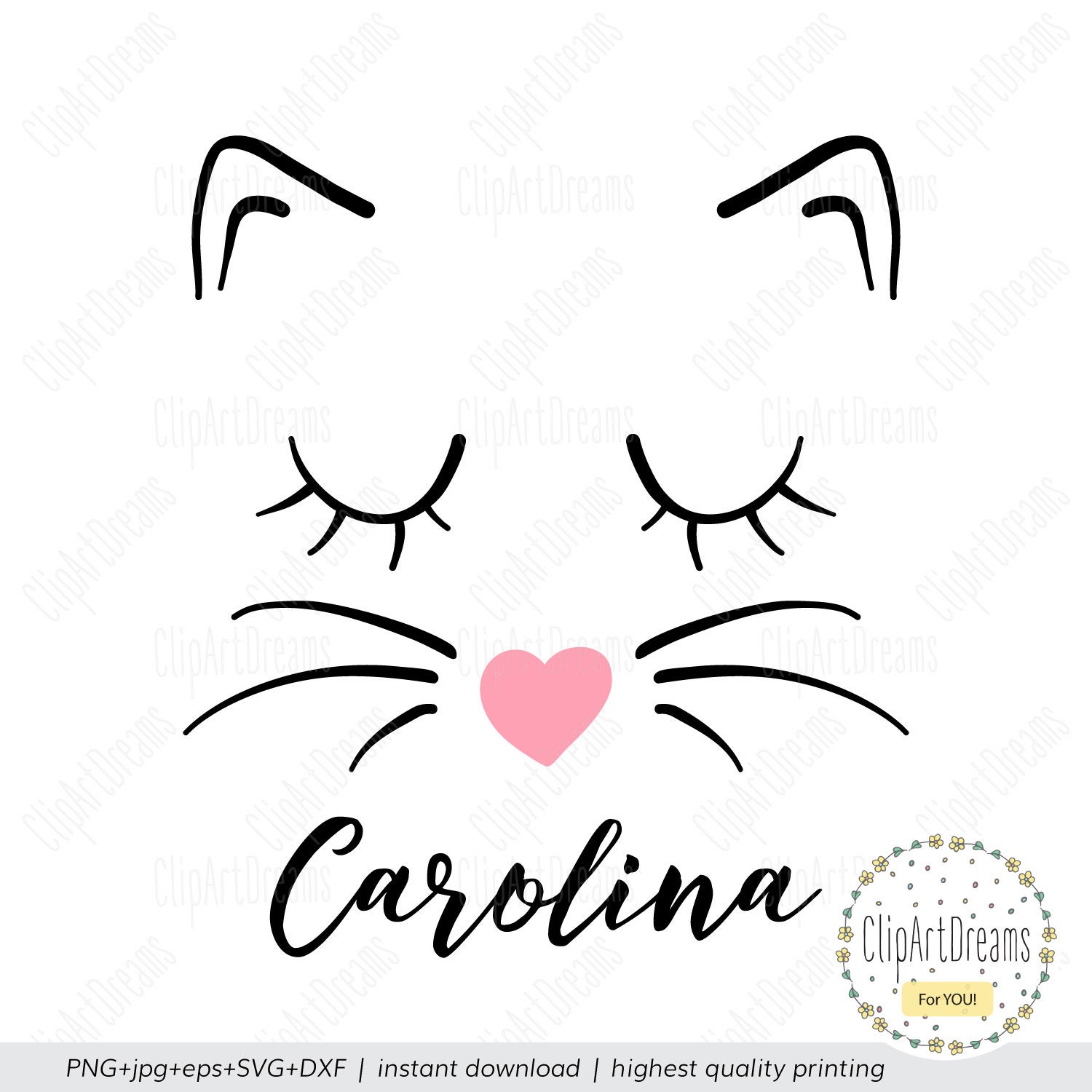 Download Kitty face Kitty face SVG Cat Ears SVG Kitten Nose Cat ...