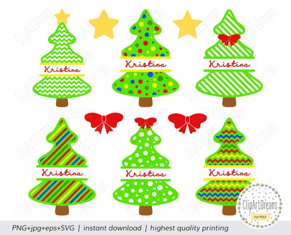 Download Christmas Tree Monogram Svg Christmas Tree Monogram Frame Svg Etsy
