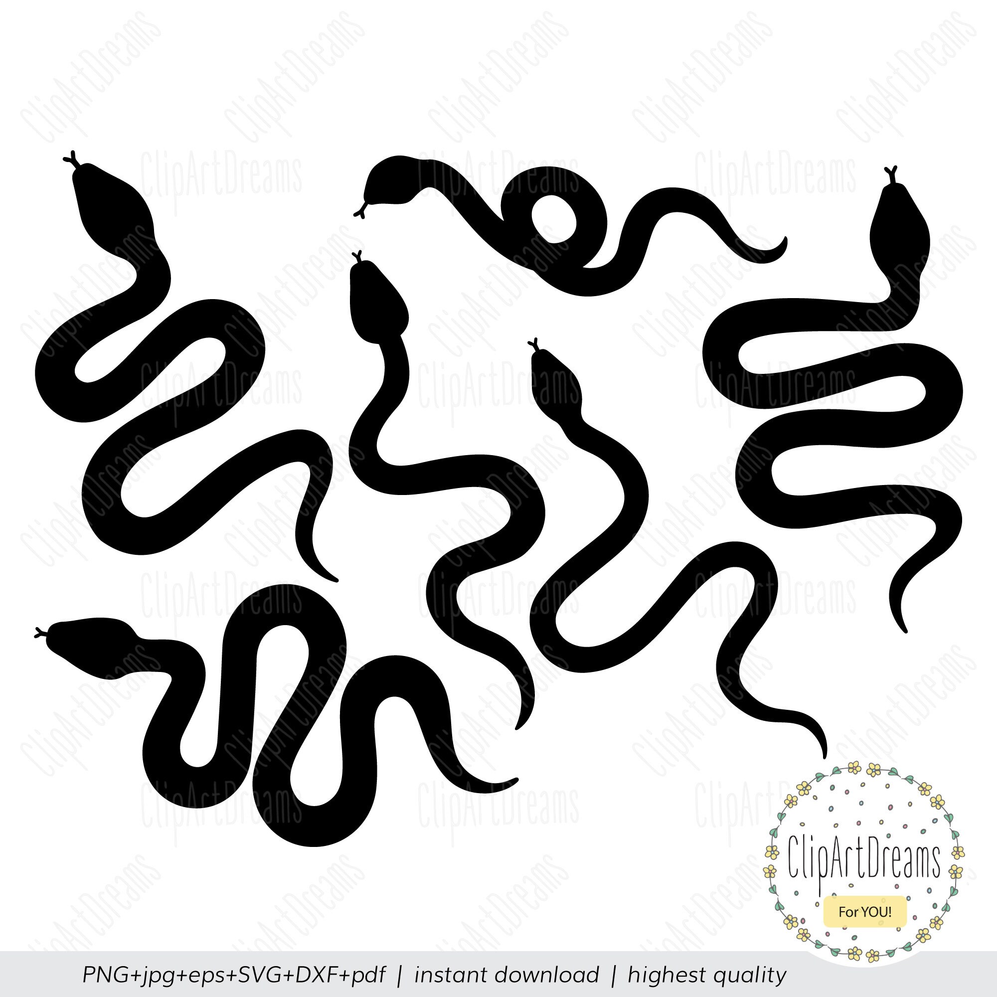 Snake SVG Reptile Python svg clipart Snakes cut files for | Etsy