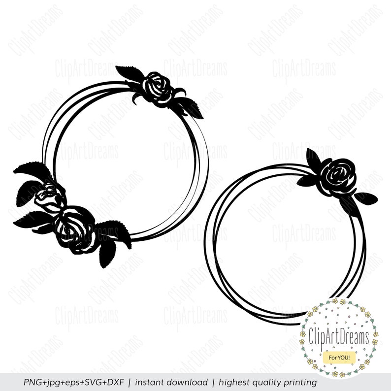 Download Flower Monogram Frame SVG Circle Rose Monogram SVG Floral ...