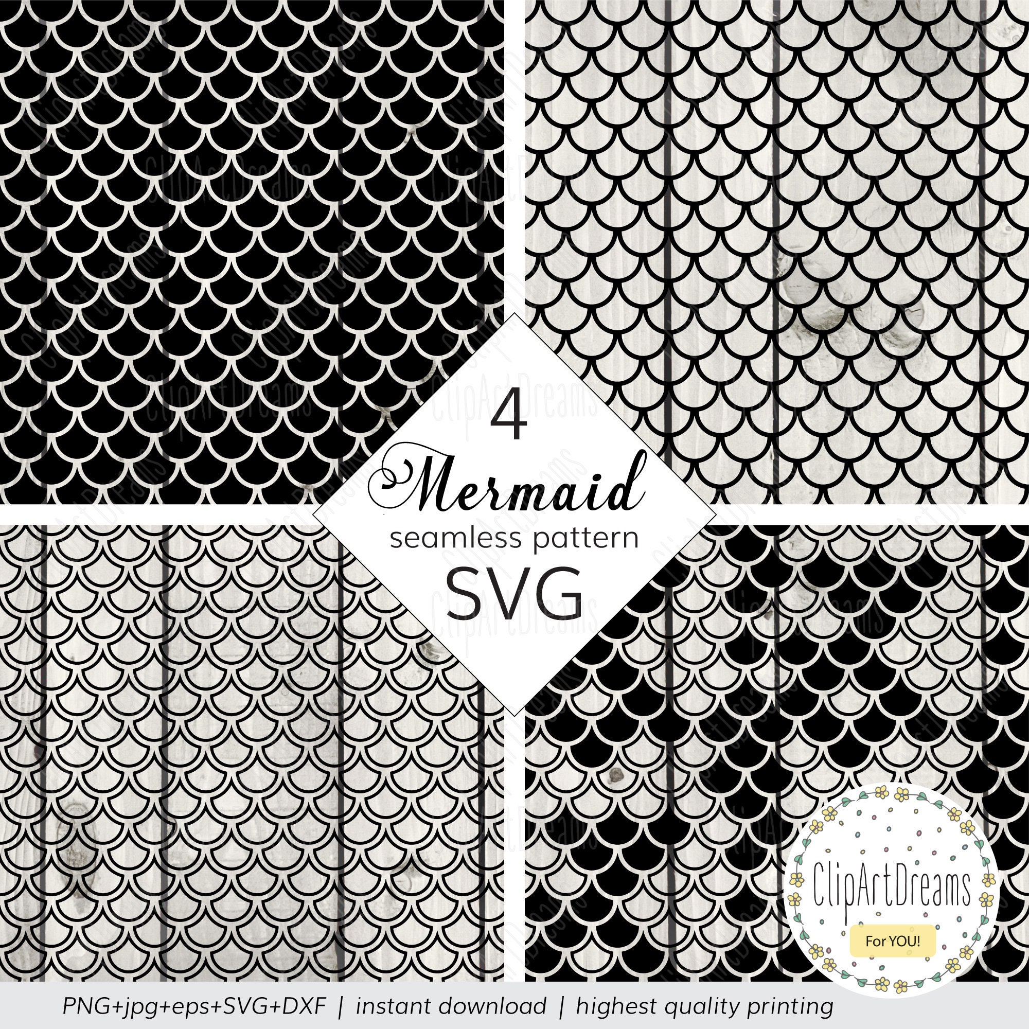 Download Mermaid Scale Svg Seamless Mermaid Scales Pattern Svg Etsy