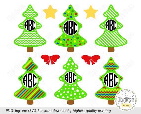 Download Free Christmas Tree Monogram Svg Christmas Tree Monogram Frame Svg Etsy SVG DXF Cut File