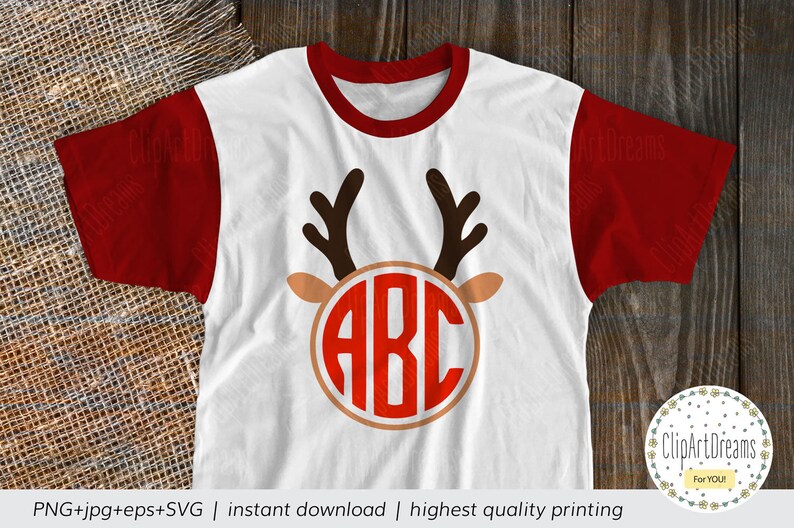 Download Clip Art Reindeer Monogram Svg Reindeer Monogram For Boy Rudolph Reindeer Head With Name Names Frame Svg Cut File For Cricut Silhouette Files Curio Art Collectibles