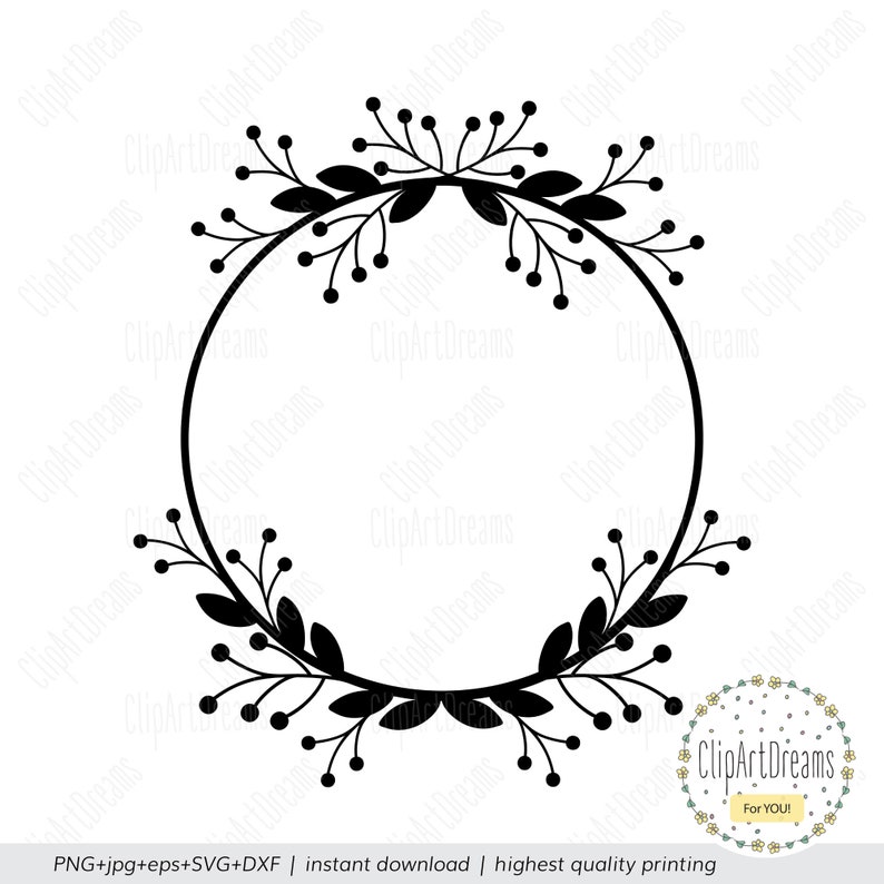 Download Floral SVG Circle Floral Monogram Frame SVG Floral Wreath ...