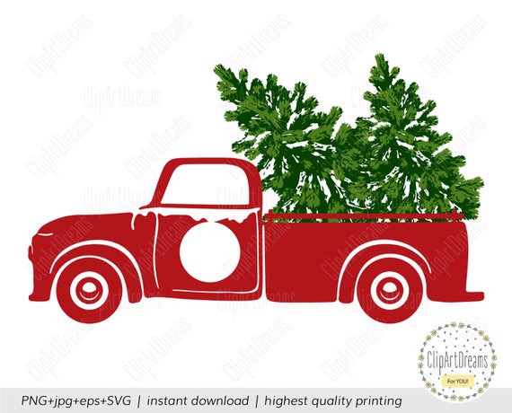 Download Free Christmas Tree Truck Monogram Svg Christmas Truck Monogram Etsy SVG DXF Cut File