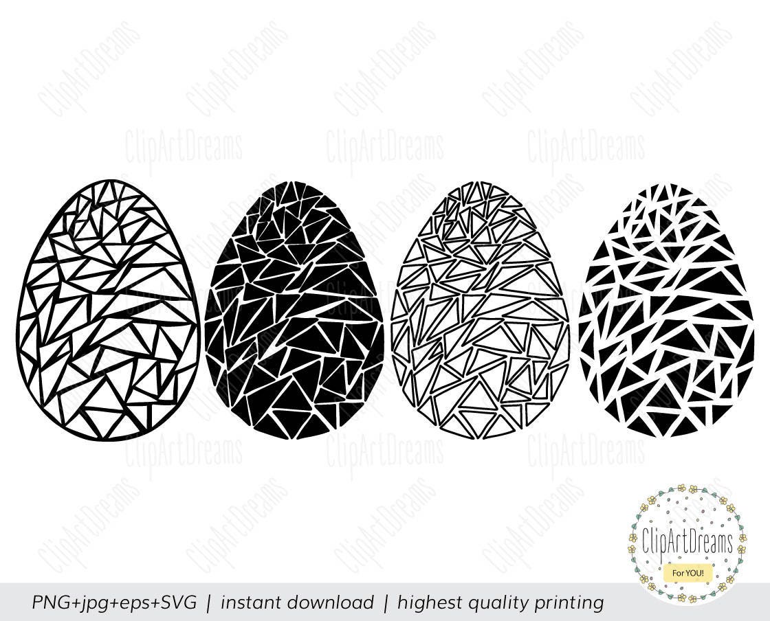 Download Easter Eggs Clipart Black And White Easter Eggs Clipart Svg Files Svg Cut File Png Clip Art Gift Svg Cutting For Silhouette Cricut Dxf