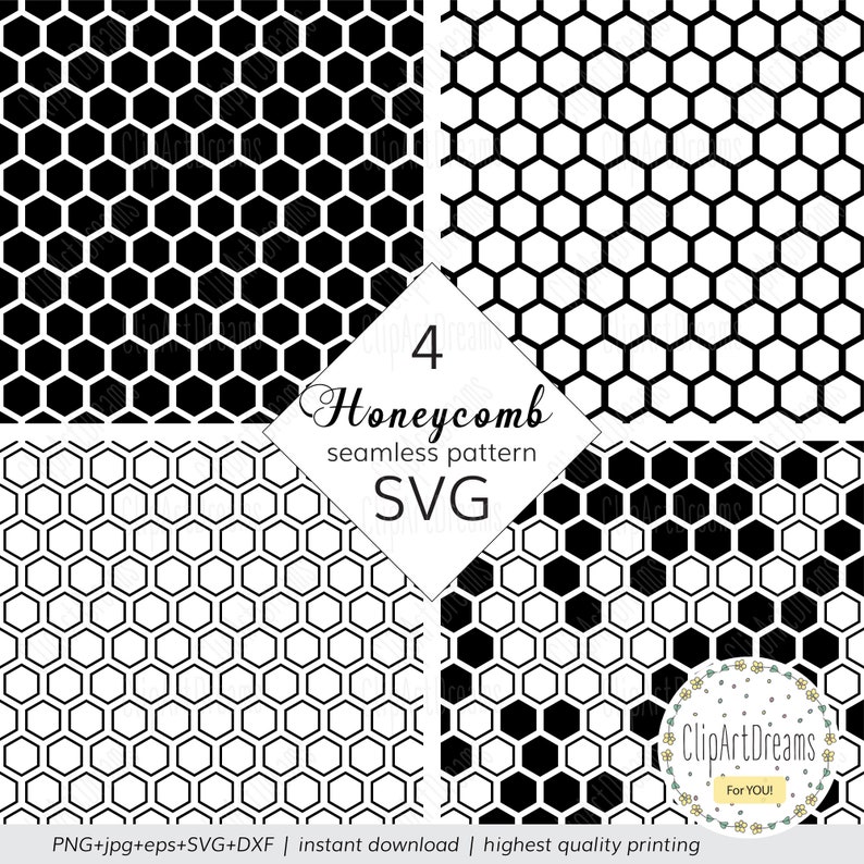 SVG Seamless Pattern svg Hexagon Etsy