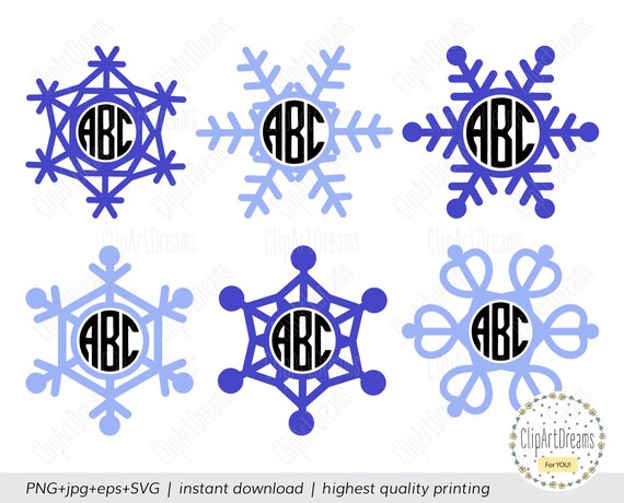 Download Monogram Snowflake Svg Christmas Snowflake Monogram Etsy