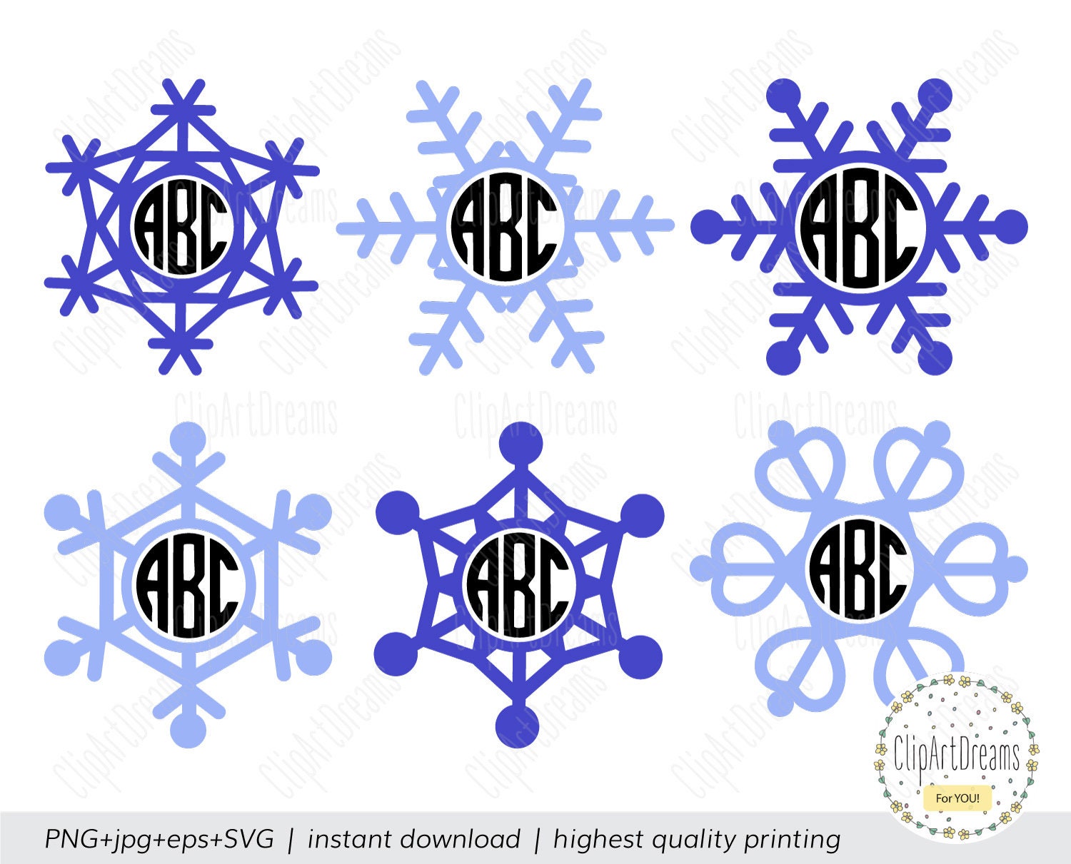 Download Monogram Snowflake Svg Christmas Snowflake Monogram Etsy
