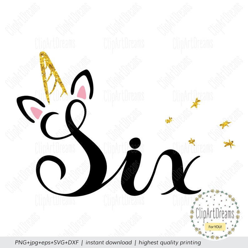 Download 6th Unicorn Birthday SVG Six birthday Girl svg Sixth Boy ...