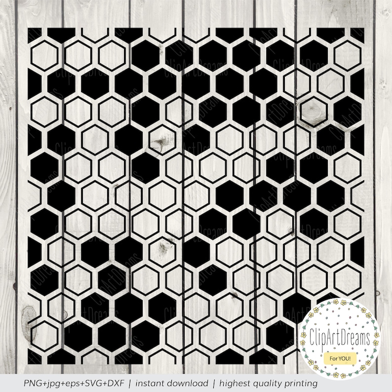 SVG Seamless Pattern svg Hexagon Etsy