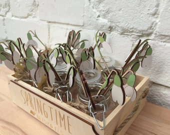 Wooden Snowdrop Flower