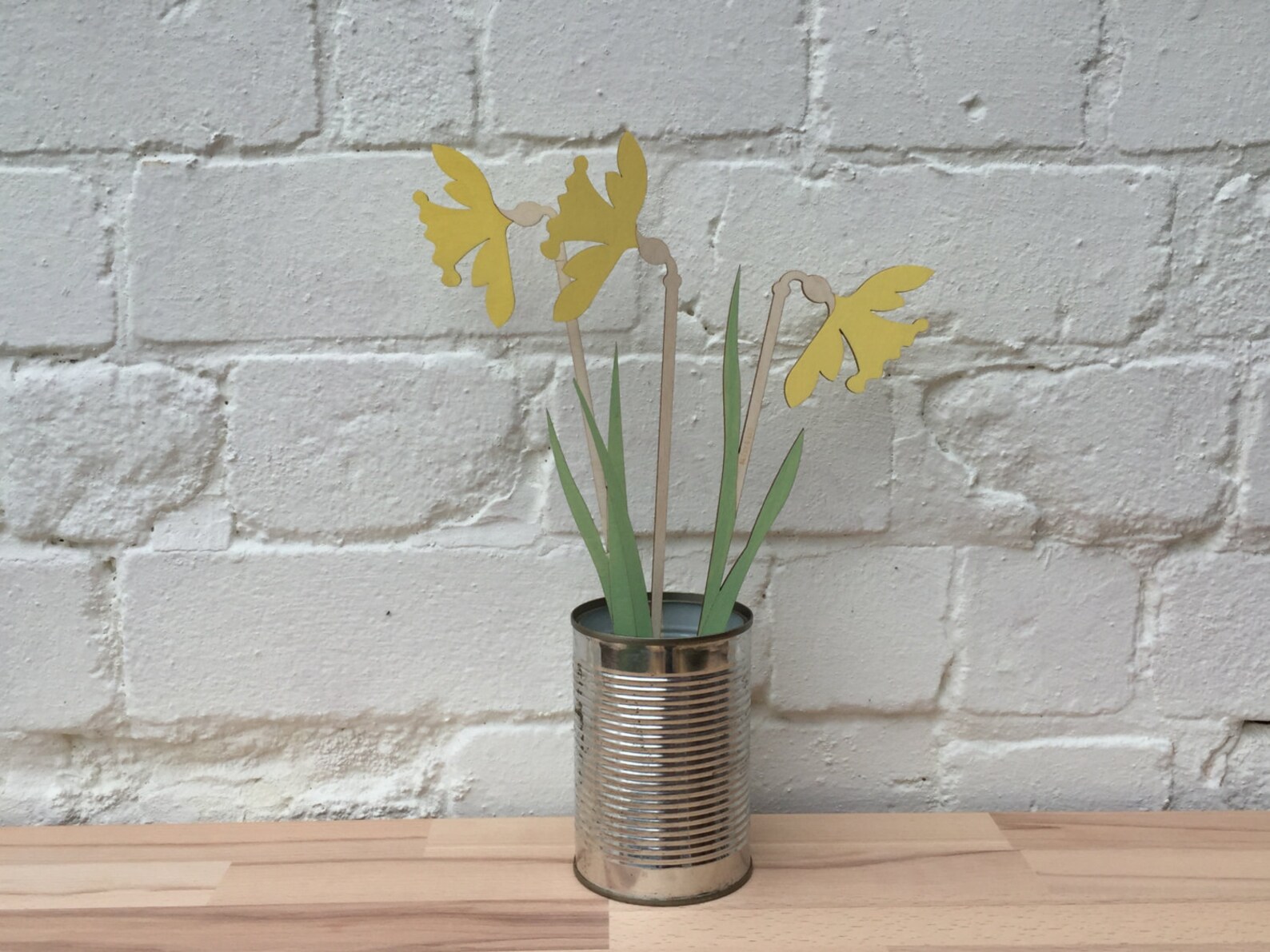 Wooden Daffodil Flowers Etsy