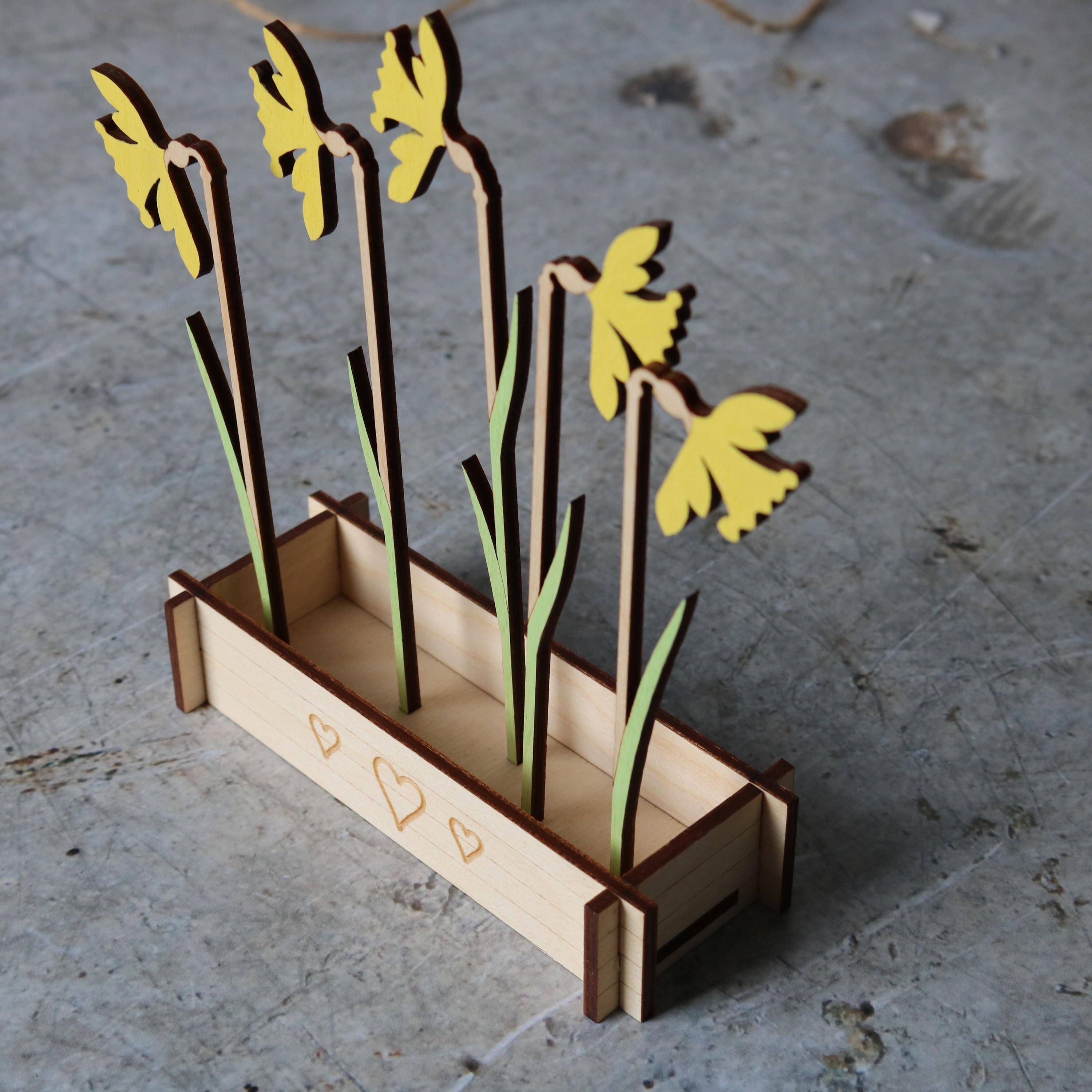 Personalised wooden Daffodils Etsy