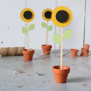 Wooden Sunflower in a pot