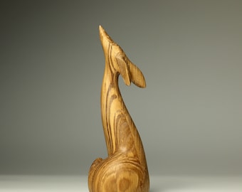 Fox, fox carved in wood, wooden fox, wood art, hand made, animal figurine, made by Yurii Myketka