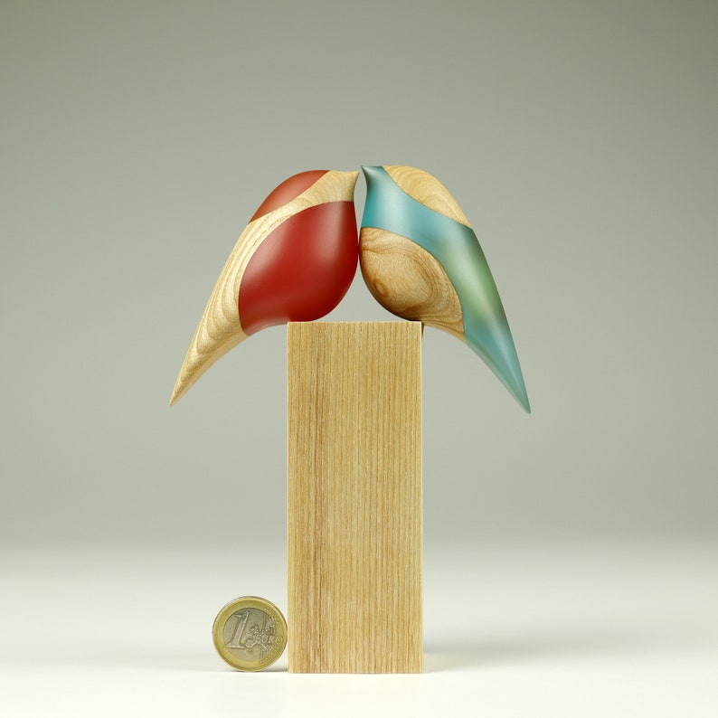 Love birds, Wood art, Epoxy resin, Sculpture, Art, Wood carving, Wood sculpture, Wooden decoration, Hand made, Wooden bird, Yurii Myketka image 3