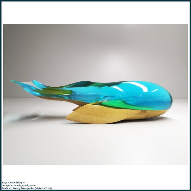 Duo whale Epoxy art Wooden sculpture Wood carving Wooden Etsy