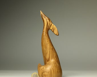 Fox, fox carved in wood, wooden fox, wood art, hand made, animal figurine, made by Yurii Myketka